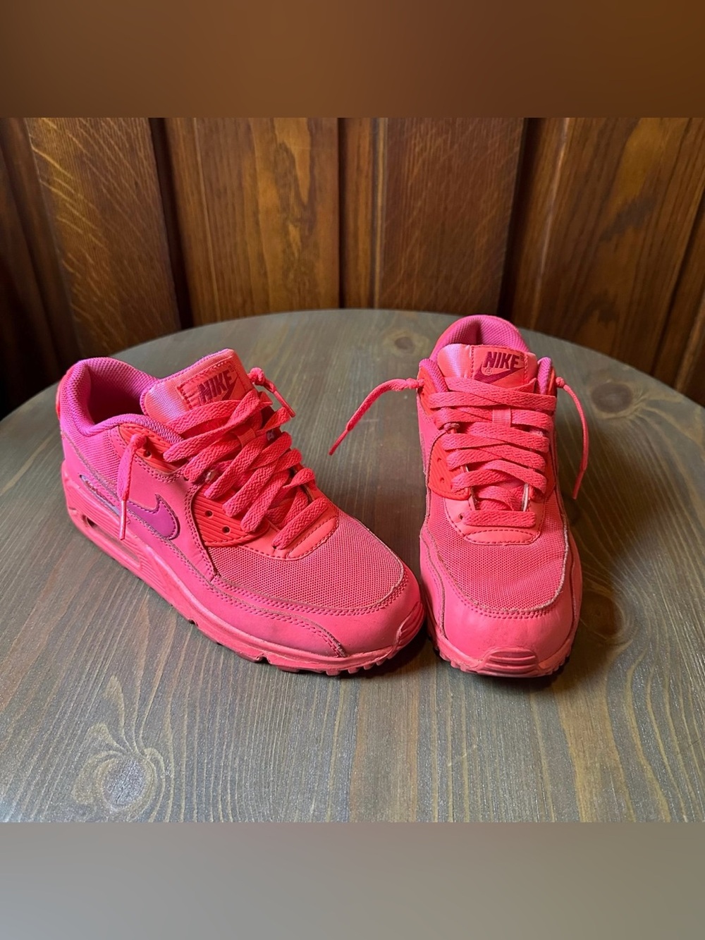 Nike Air Max 90 GS Laser Fuchsia All Hot Pink Sneakers - Size 5Y / Women’s 6.5